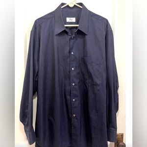 Brioni Navy Blue Casual Button Down Shirt